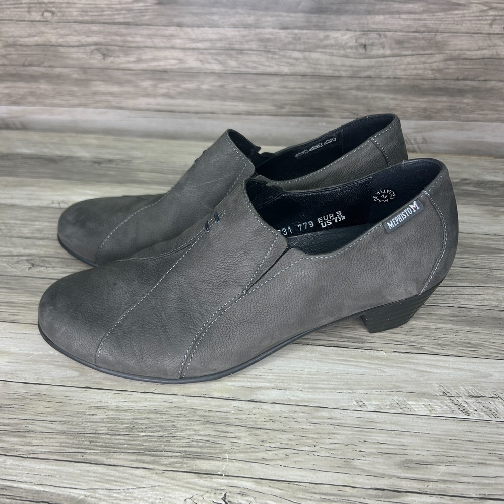 Mephisto Mila GT Dress Pump Heels EU 5 Size 7.5 Air Relax Gortex Leather Gray